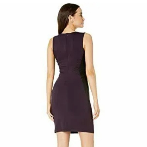 KAREN KANE RAYON BLACK/PURPLE SHEATH DRESS. Large. - Picture 4 of 11